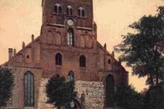 Wieża zachodnia na kolorowej pocztówce